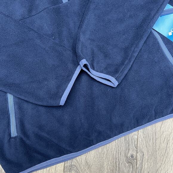 Columbia 1/2 Zip Fleece Jacket Size Small Mens Navy Blue Sequoia Grove $60 - Picture 7 of 12